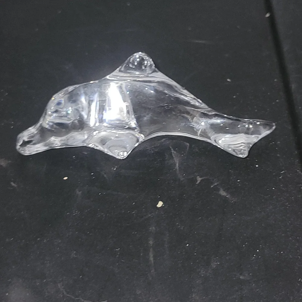 Vintage Badash Poland Lead Crystal Dolphin Figurine Ocean Paperweight